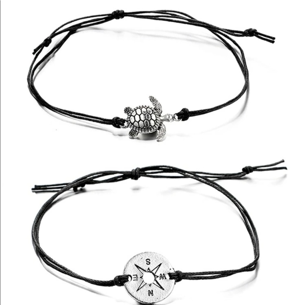 Tortoise Decor Anklet Set 2pcs - Picture 5 of 5